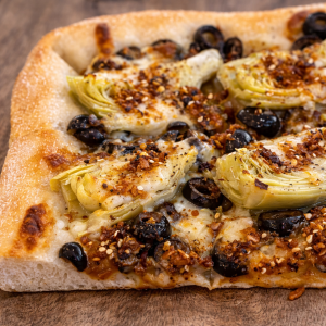 Spicy Artichoke Olive Pizza