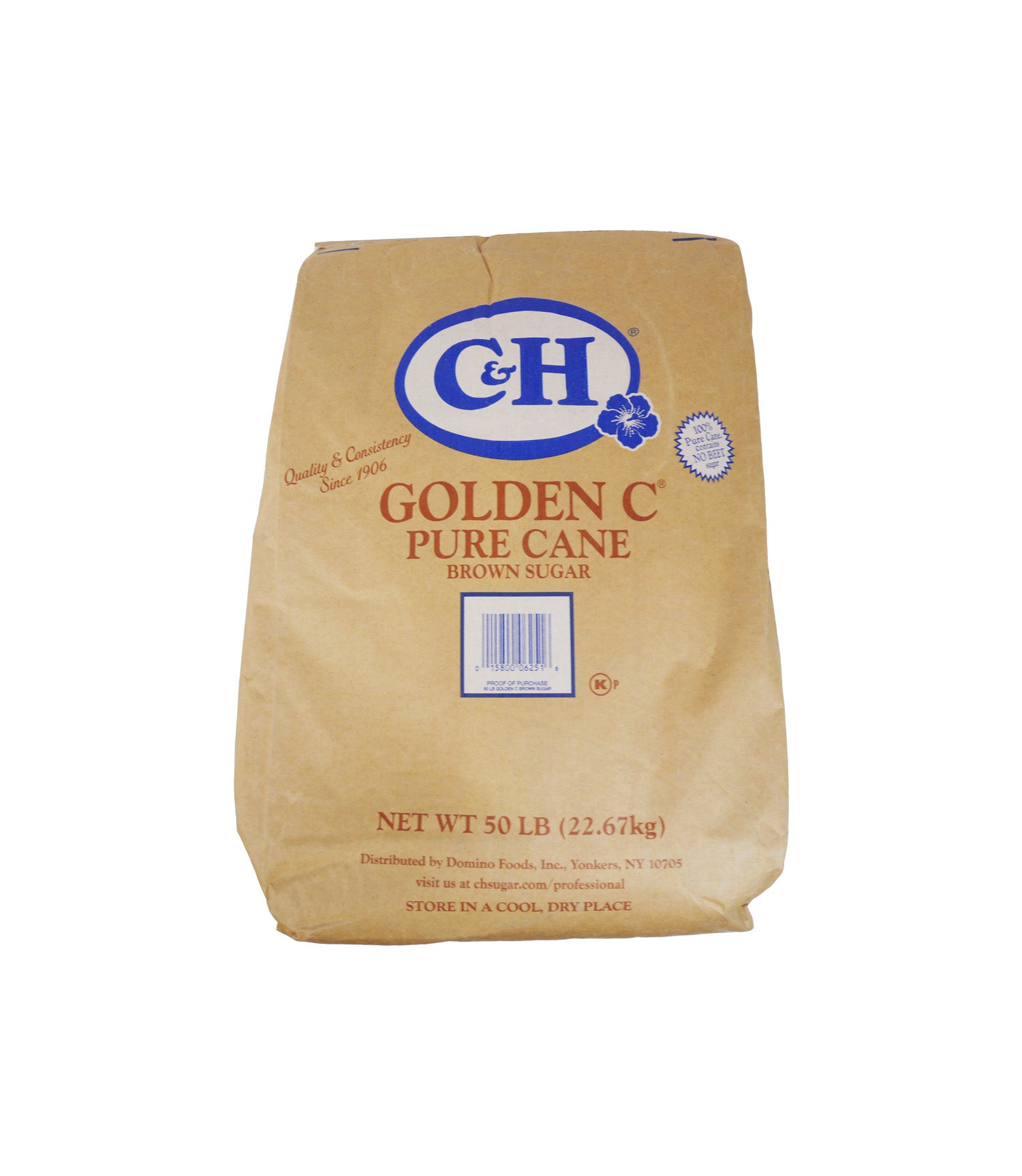 PURE CANE SUGAR, GOLDEN C, MEDIUM BROWN, 1/50 LB