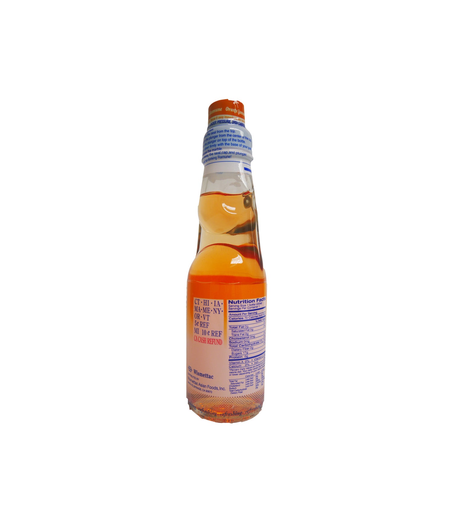 RAMUNE CARBONATED SOFT DRINK ORANGE FLAVOR
