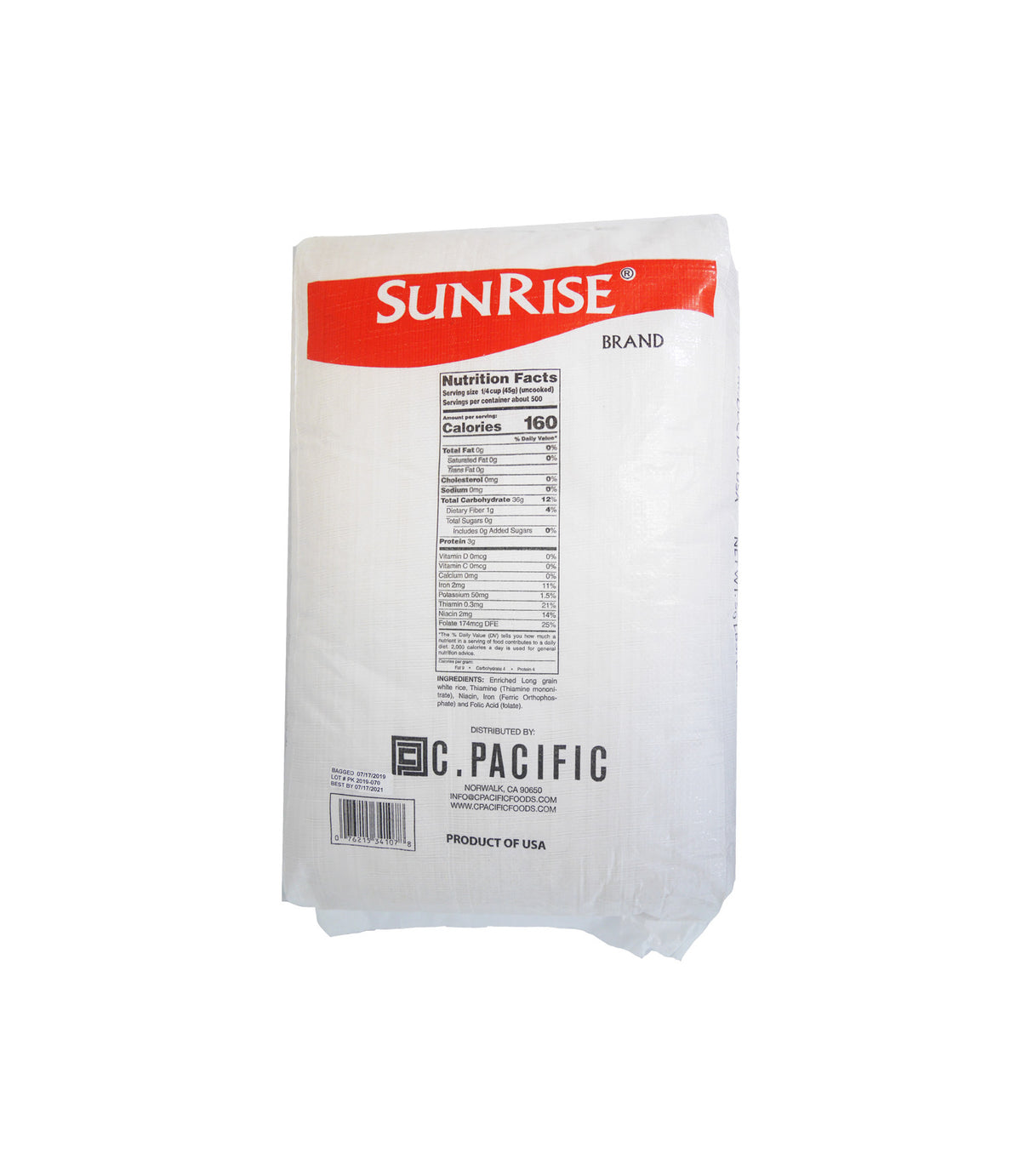 Long Grain Rice 50 LB | Sunrise - C. Pacific Foods
